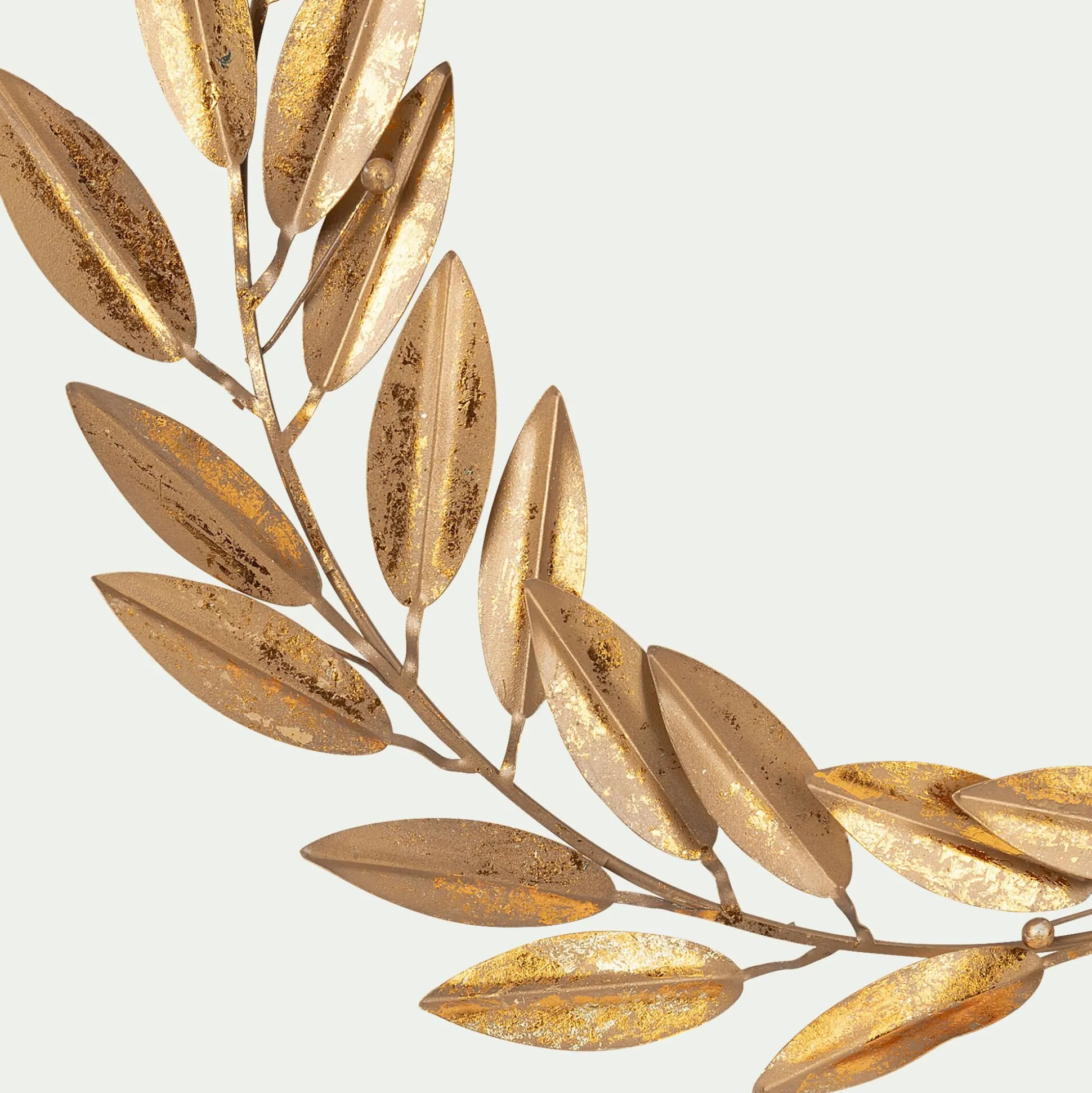 Couronne de Noël végétale en métal D34cm - doré