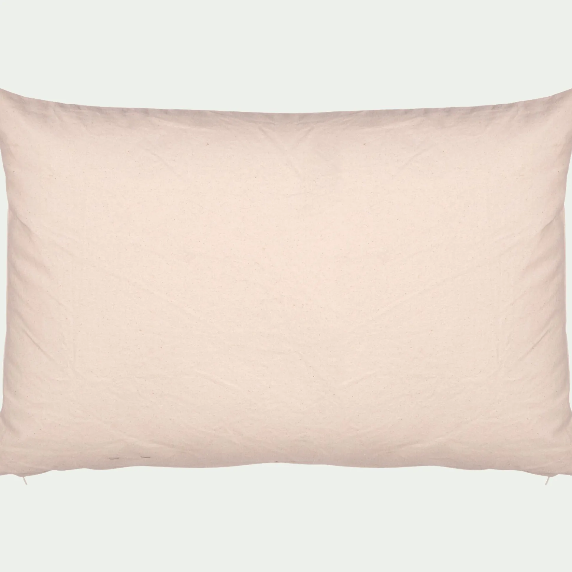 Coussin à broderie végétale en coton 40x60cm - vert