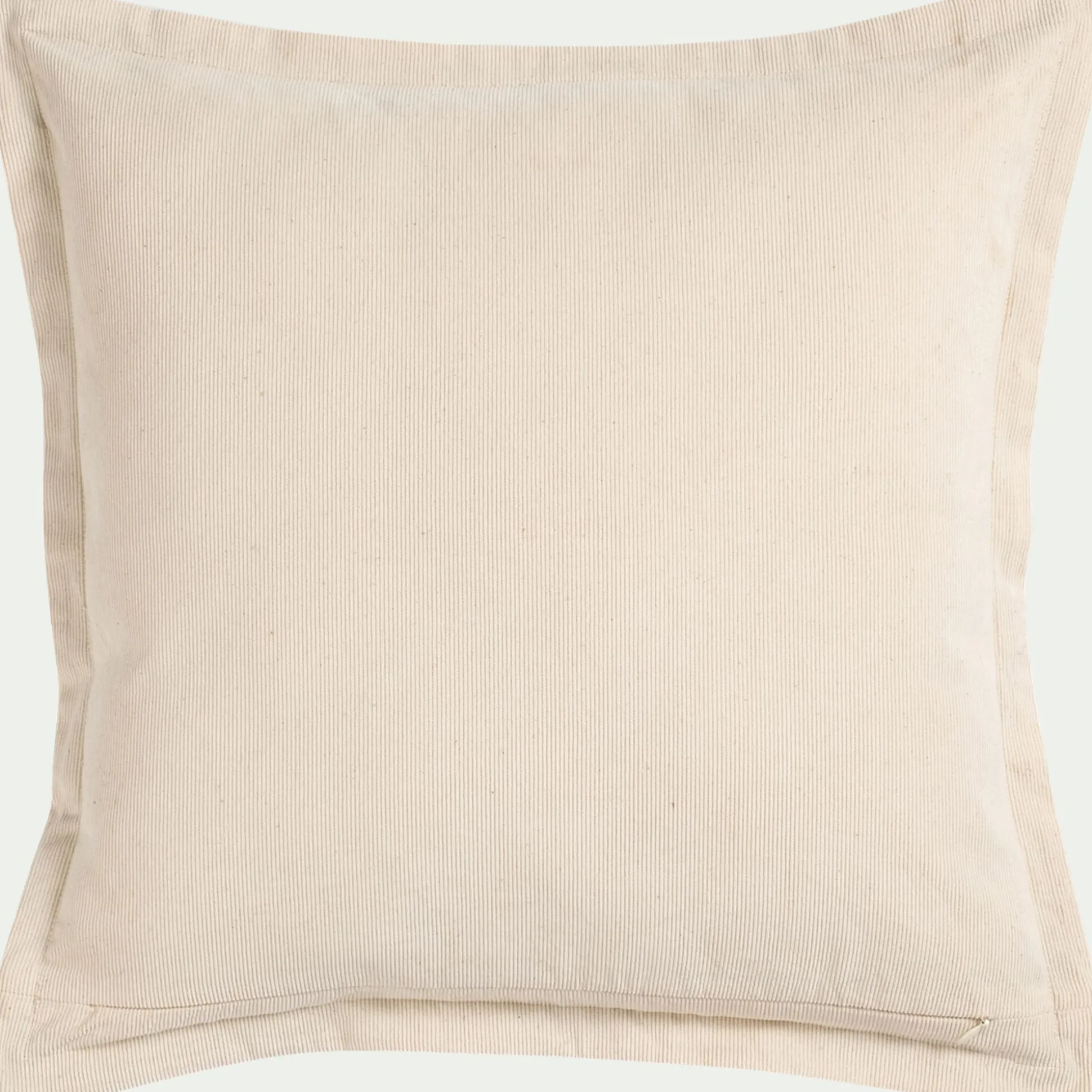 Coussin bicolore en velours côtelé 45x45cm - beige sable
