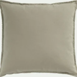 Coussin brodé en coton 45x45cm - vert olivier