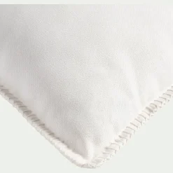 Coussin brodé en coton 30x50cm - blanc écru