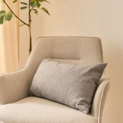 Coussin chambray en coton 30x50cm - gris