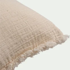 Coussin effet froissé en coton 45x45cm - beige