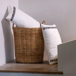 Coussin en coton à motif Kissos 40x60cm - blanc