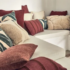 Coussin en coton effet laineux 40x60cm - beige