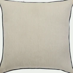 Coussin en coton finition point bourdon 45x45cm - beige