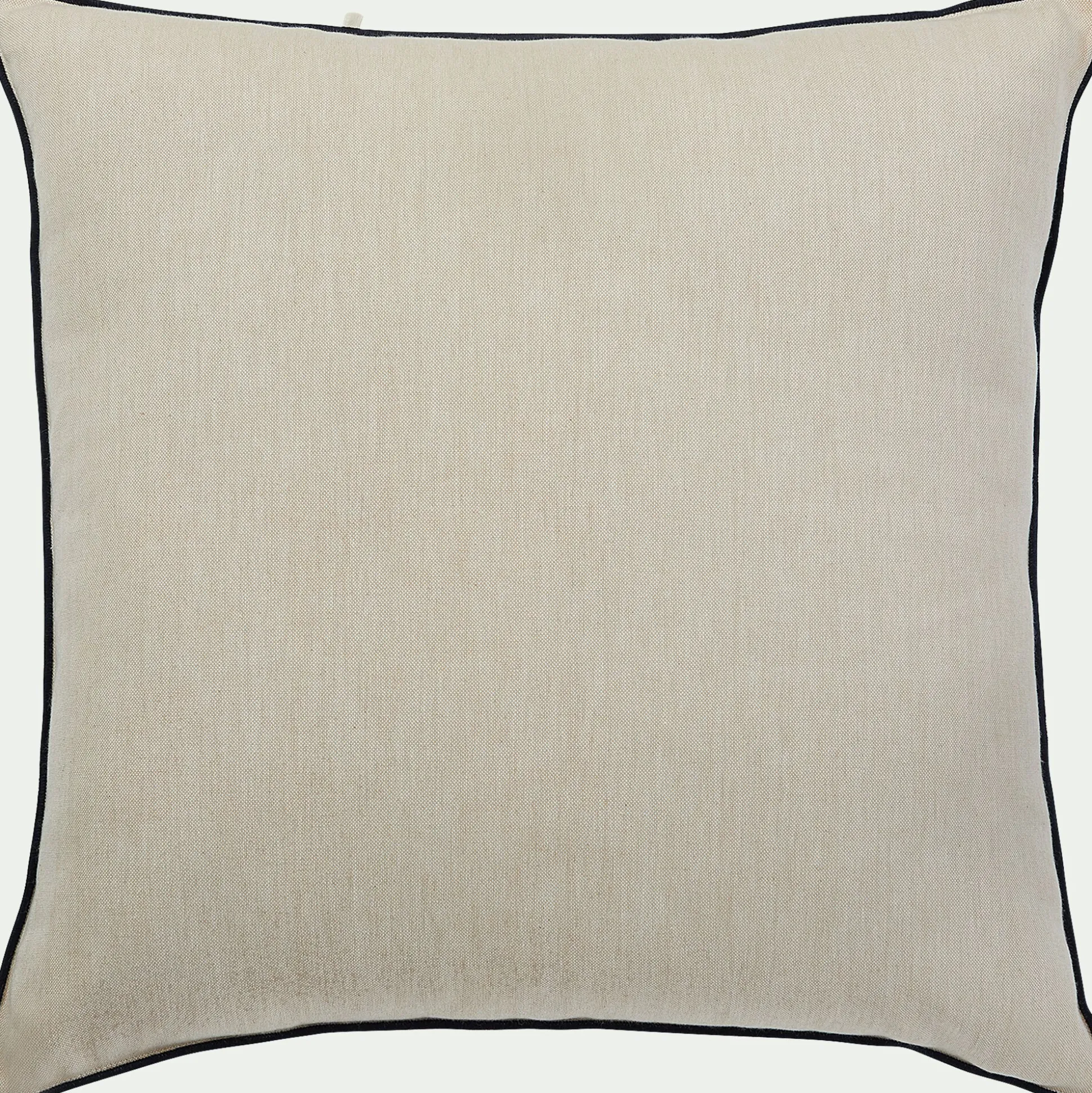 Coussin en coton finition point bourdon 45x45cm - beige