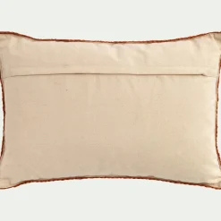 coussin en jute avec finition liseré 40x60cm - naturel
