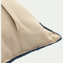 coussin en jute avec finition liseré 35x50cm - naturel