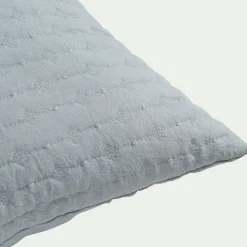 Coussin en tissu surpiqué 45x45cm - bleu calaluna