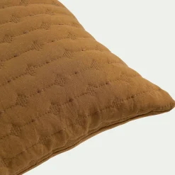 Coussin en tissu surpiqué 45x45cm - jaune alep