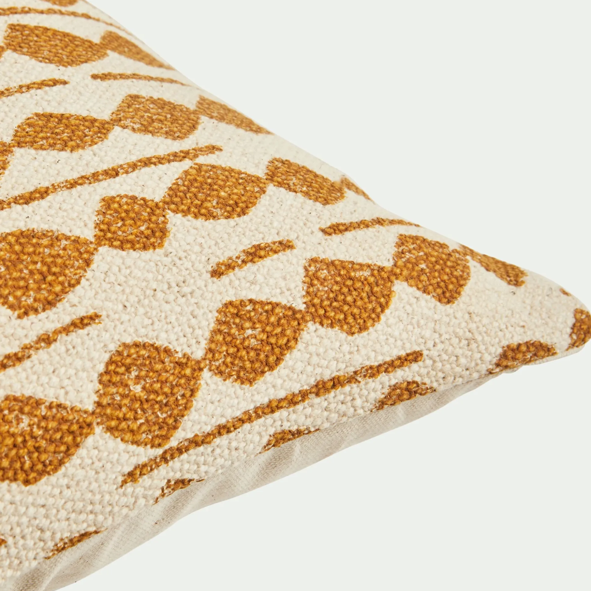 Coussin ethnique en coton 45x45cm - beige nèfle