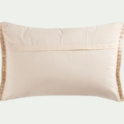 Coussin khanta en lin et coton 40x60cm - blanc