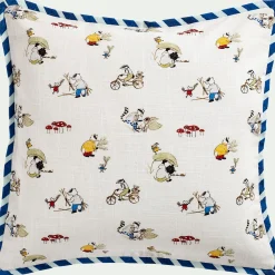 Coussin motif animalier en coton 45x45cm - blanc