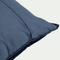 Coussin motif floral en velours 45x45cm - bleu