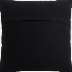 Coussin motifs laineux en coton 45x45cm - noir