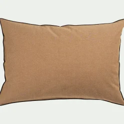 Coussin points bourdon en coton - brun alep 50x70cm