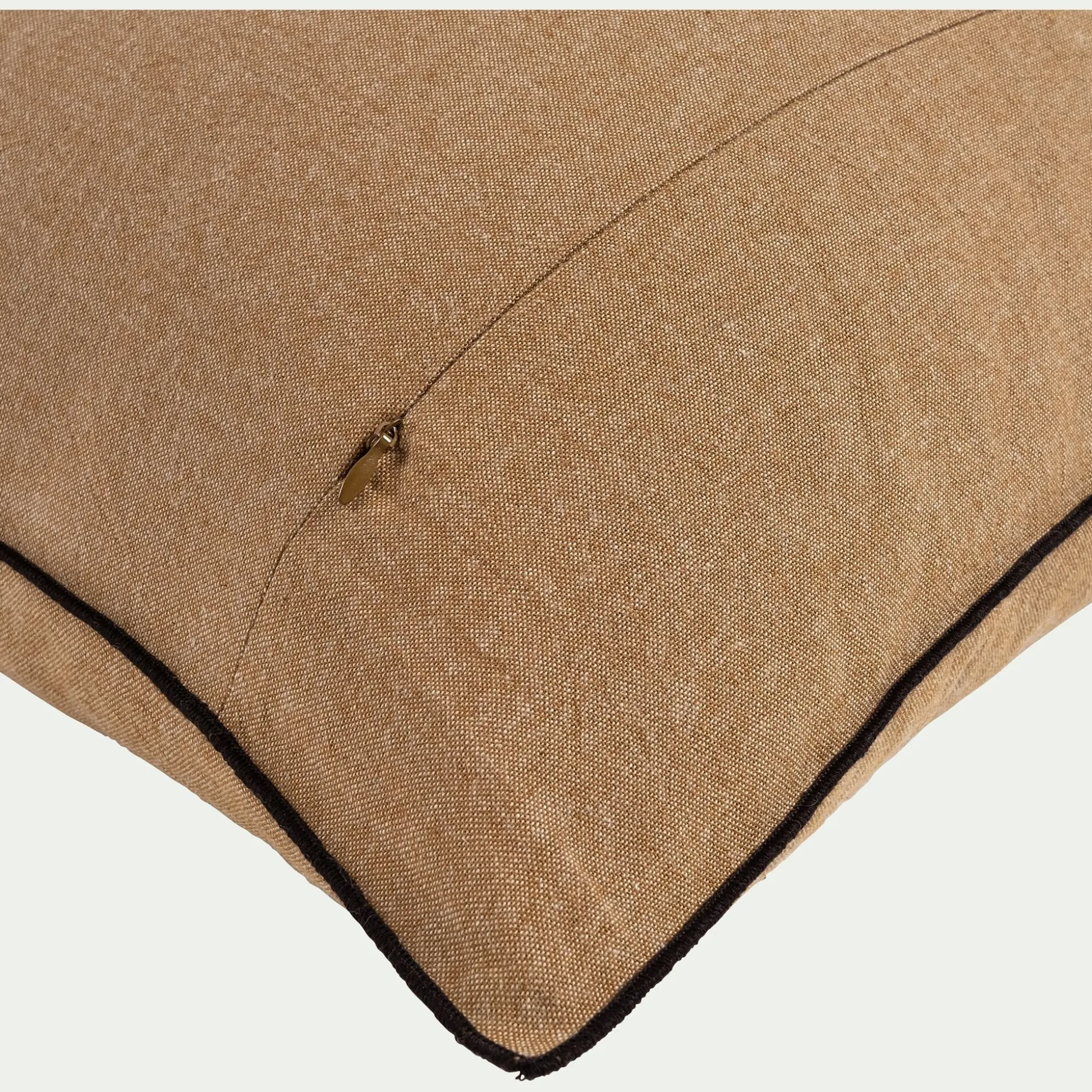 Coussin points bourdon en coton - brun alep 50x70cm