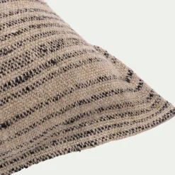 Coussin tissé teint en lin 65x65cm - noir