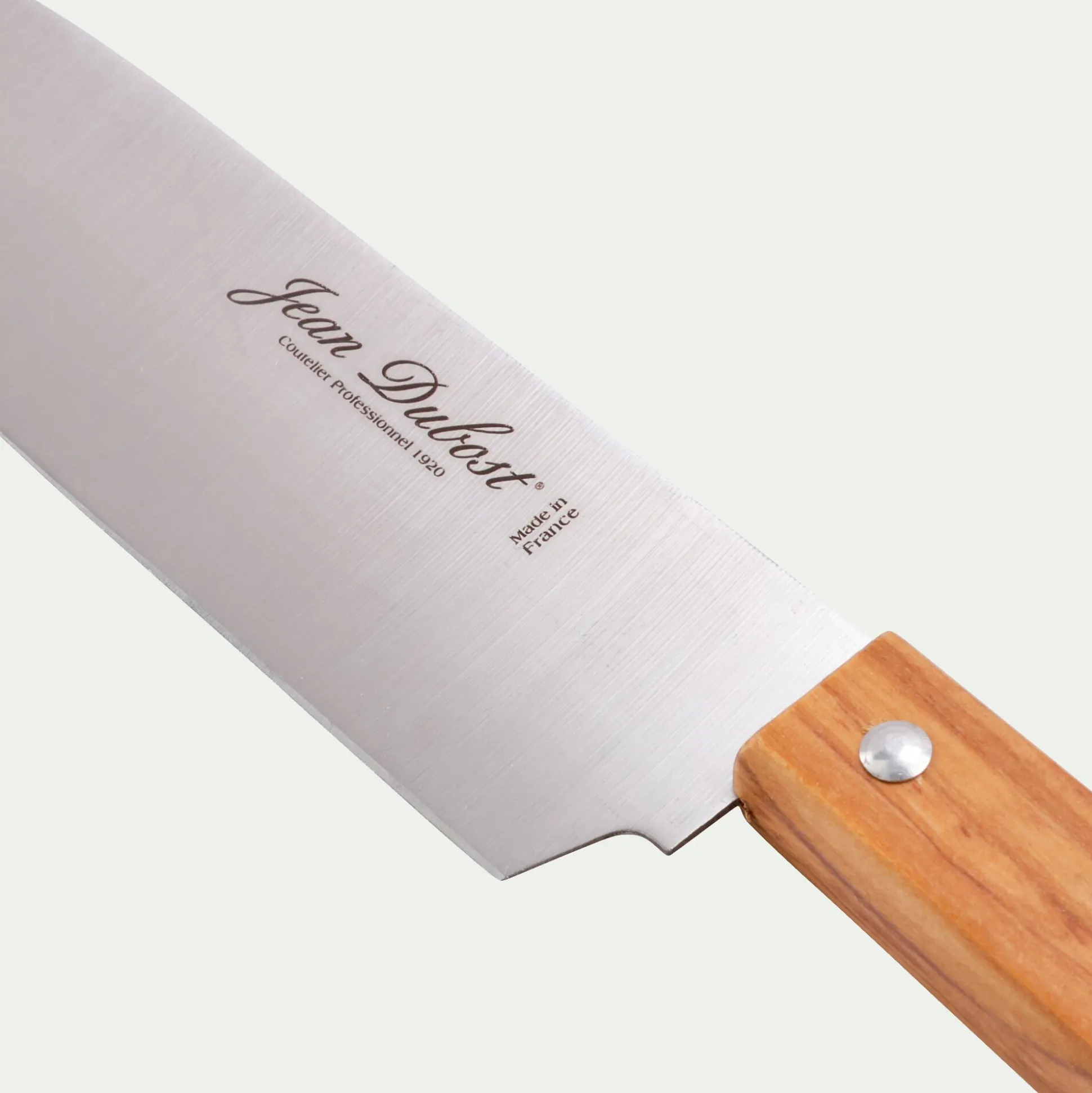Couteau chef en inox et bois d'olivier 28cm - naturel