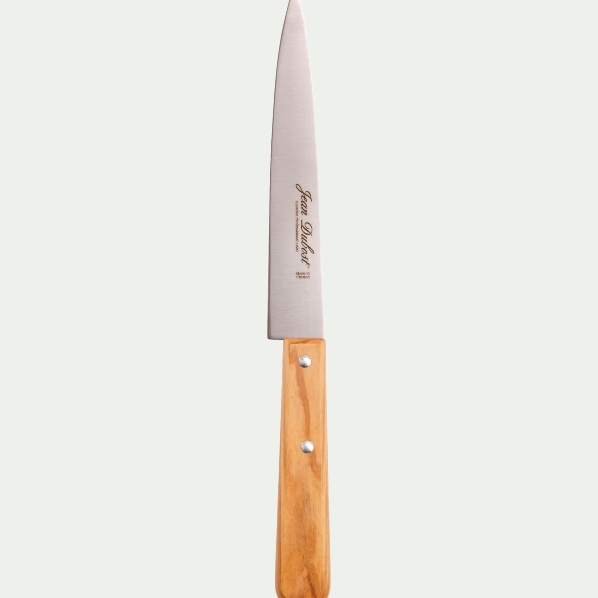 Couteau de cuisine en inox et bois d'olivier 28cm - naturel
