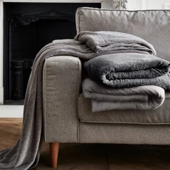 Couvre lit effet polaire- gris ardoise 180x220cm