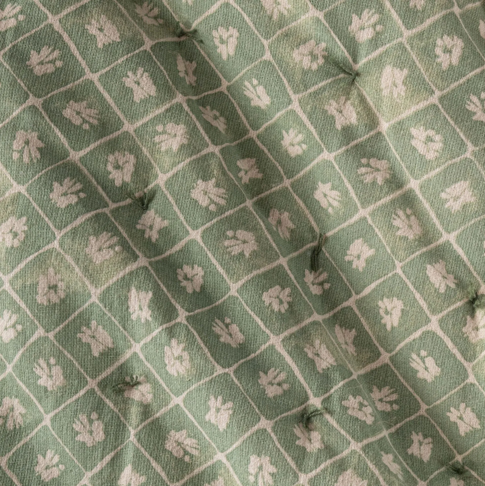 Couvre lit finition croquet en coton 220x240cm - vert