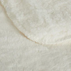 Couvre lit imitation fourrure - blanc ventoux 180x220cm