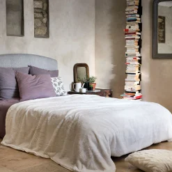 Couvre lit imitation fourrure - blanc ventoux 180x220cm