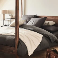 Couvre-lit en coton point ajouré 230x240cm - blanc écru