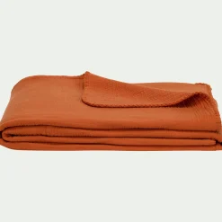 Couvre-lit en gaze de coton 180x230cm - brun rustrel