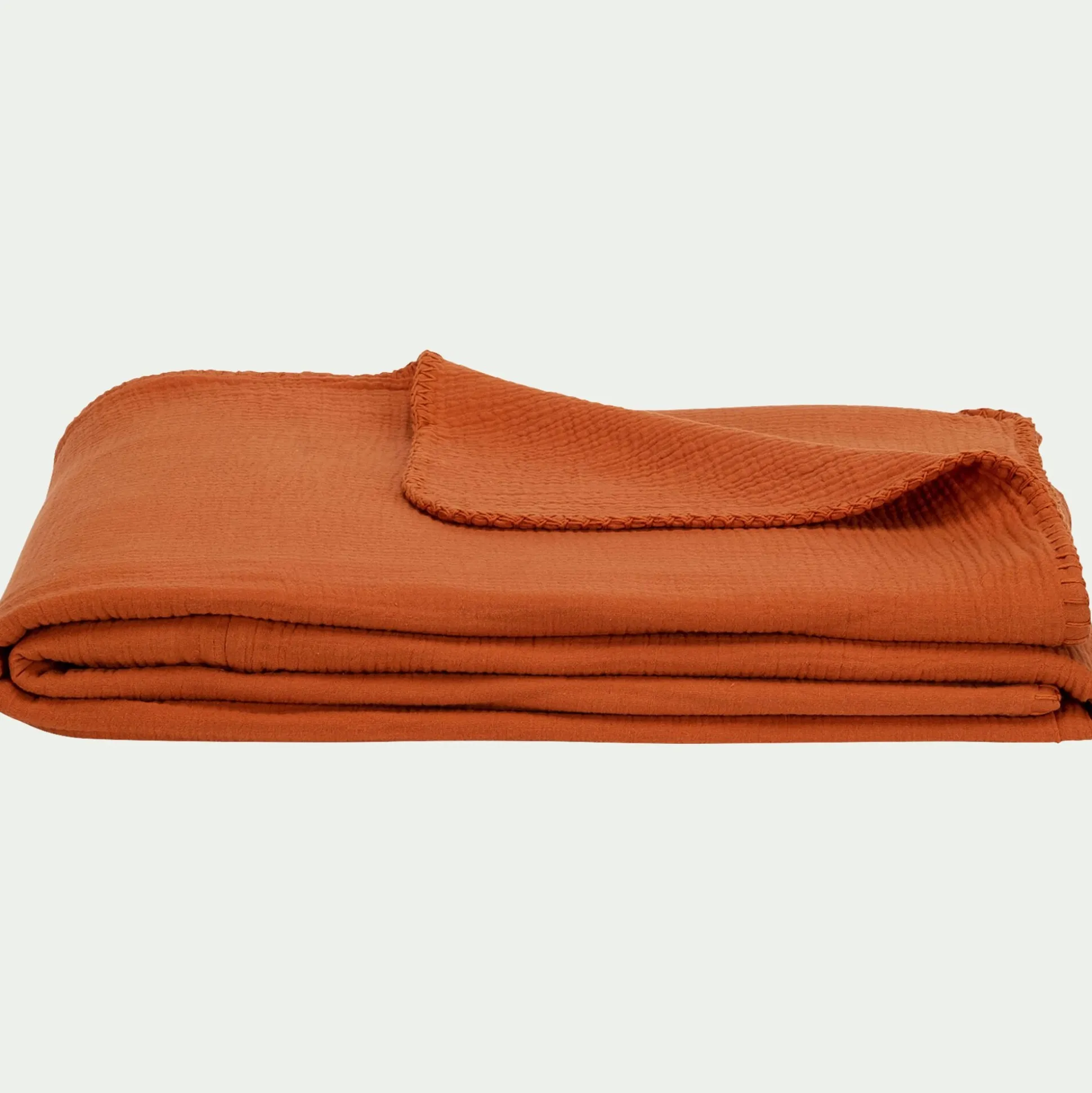 Couvre-lit en gaze de coton 180x230cm - brun rustrel