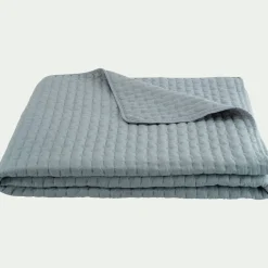 Couvre-lit en tissu surpiqué 230x250cm - bleu calaluna