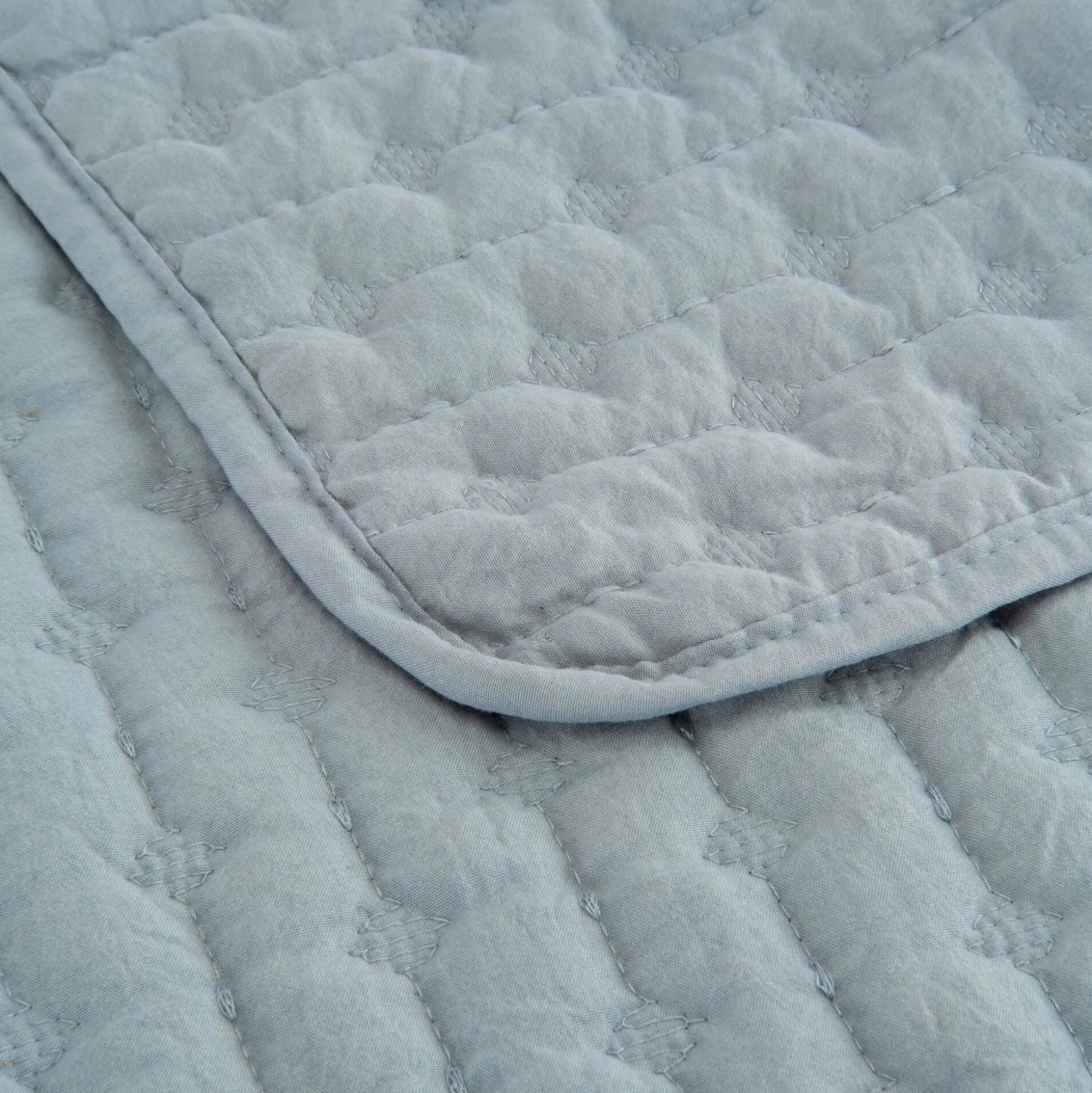 Couvre-lit en tissu surpiqué 180x230cm - bleu calaluna