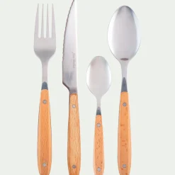 Cuillère à café en inox et manche en bois de hêtre - naturel