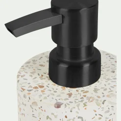 Distributeur de savon en terrazzo H17,5cm - blanc