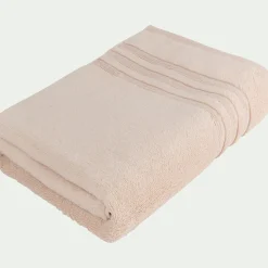 Drap de bain bouclette en coton - rose grège 100x150cm
