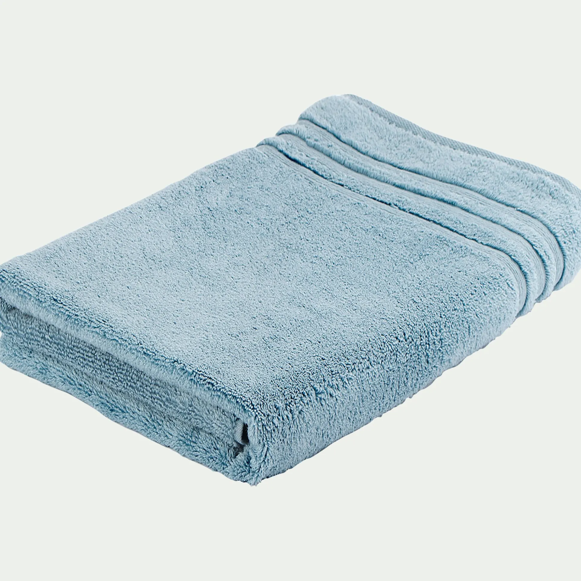 Drap de bain bouclette en coton - bleu autan 100x150cm
