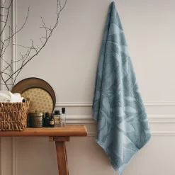 Drap de bain en coton - bleu calaluna 100x150cm