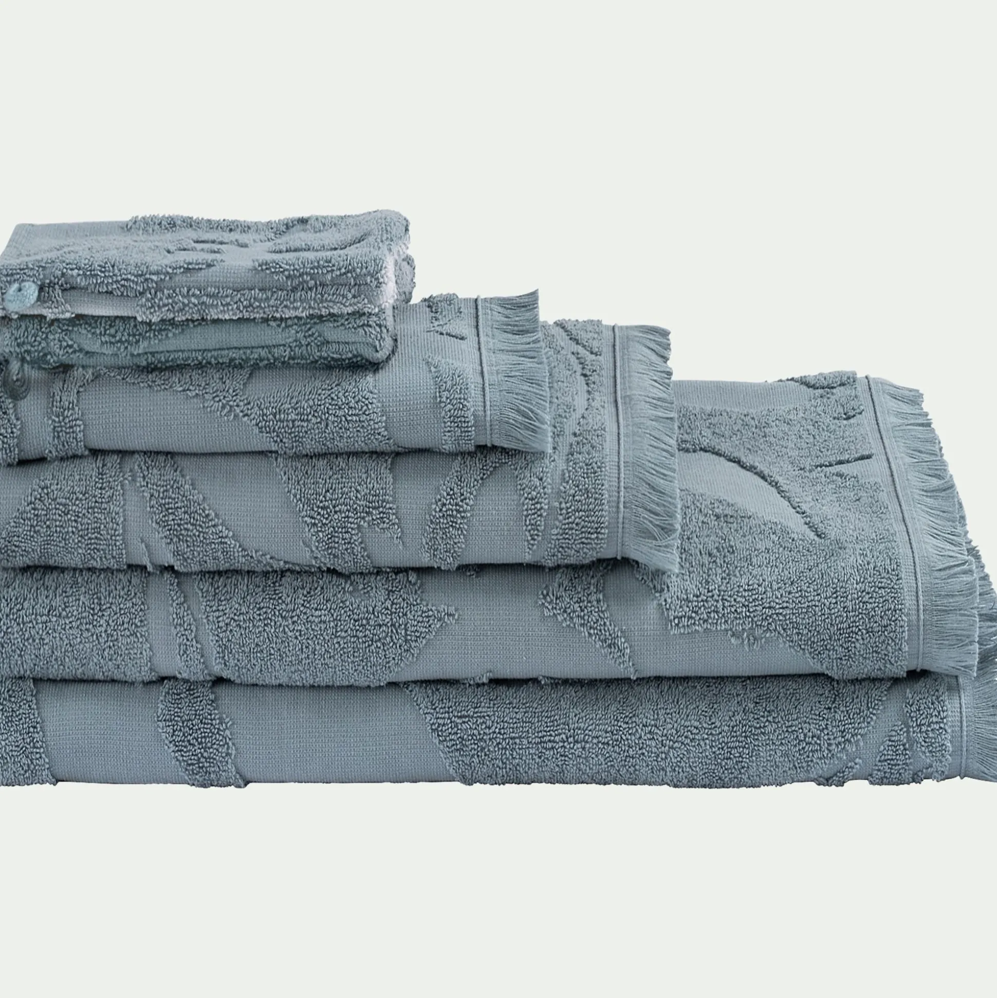 Drap de bain en coton - bleu calaluna 100x150cm