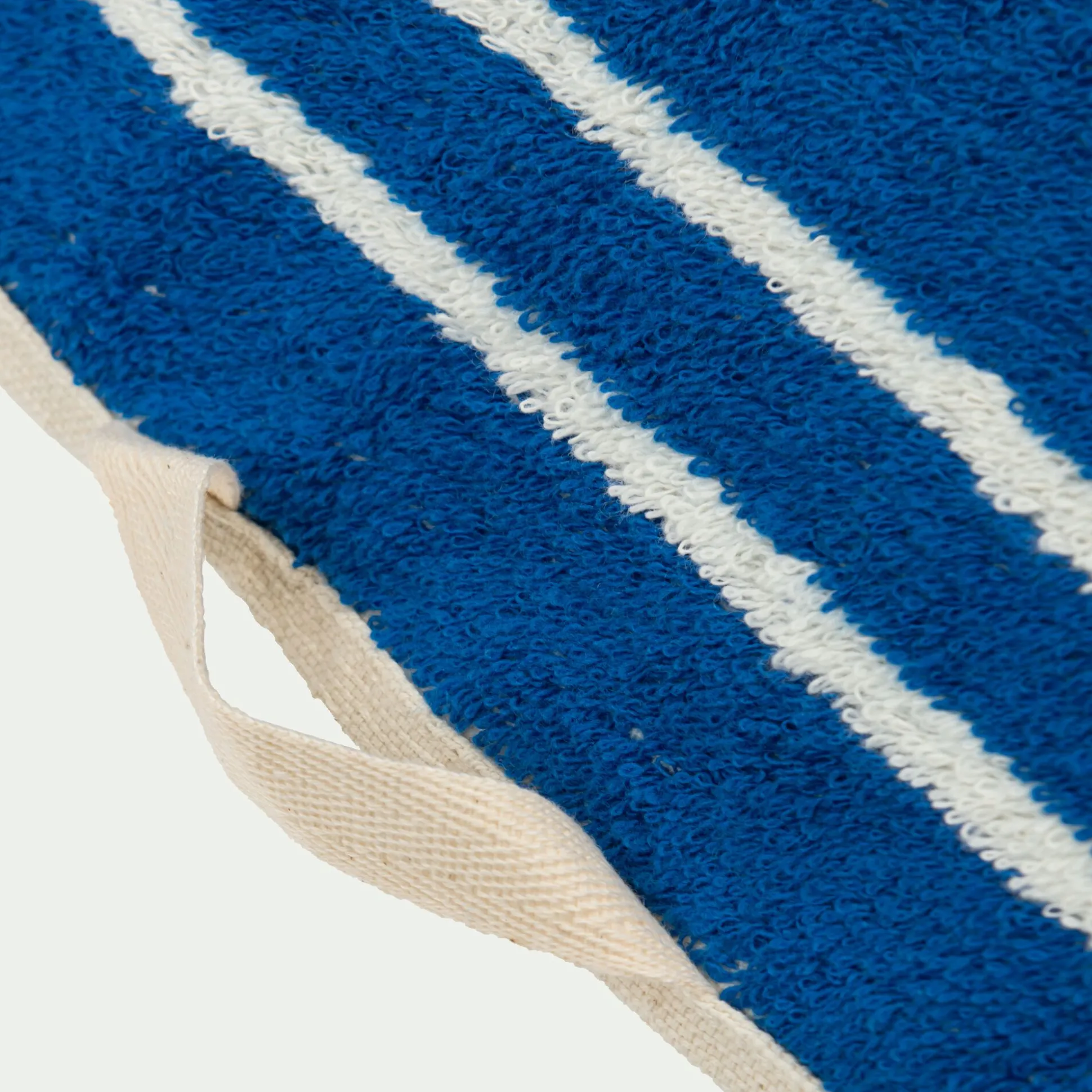 Drap de bain en coton à rayures 100x150cm - bleu