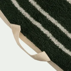 Drap de bain en coton à rayures 100x150cm - vert