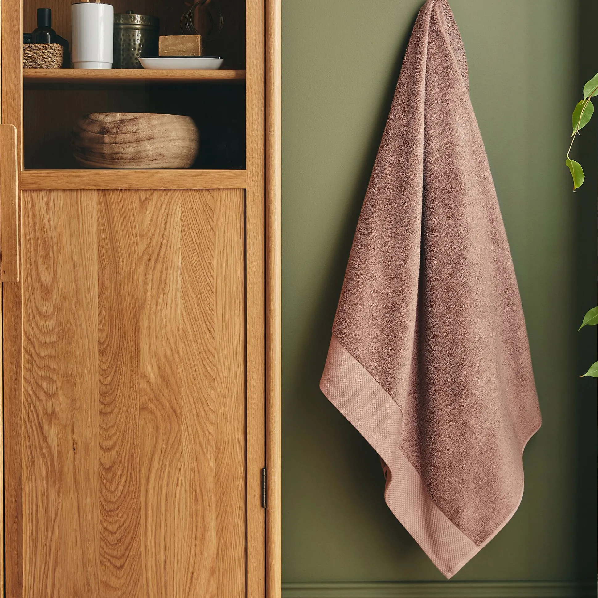 Drap de bain en coton peigné - brun rhassoul 100x150cm