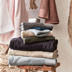 Drap de bain en coton peigné - bleu calaluna 100x150cm