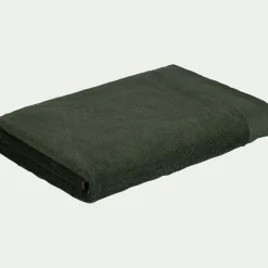 Drap de bain en coton peigné - vert cèdre 100x150cm