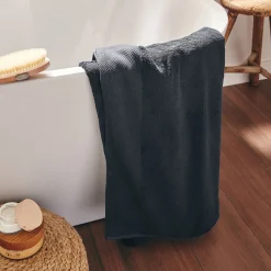 Drap de bain en coton peigné - gris calabrun 100x150cm