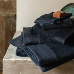 Drap de bain en coton peigné - gris calabrun 100x150cm