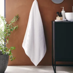 Drap de bain qualité hôtelière en coton - blanc 100x150cm