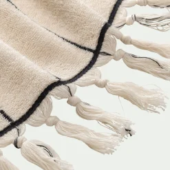 Drap de bain rayé en coton 100x150cm - beige