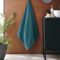 Drap de douche bouclette en coton - vert 70x140cm